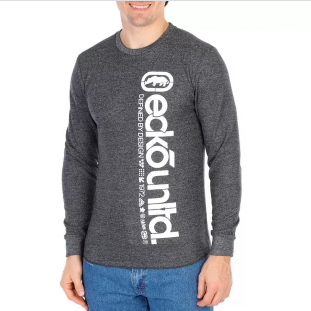 NWOT‎ Ecko Unlimited Thermal Long Sleeve Gray Tee Size Medium